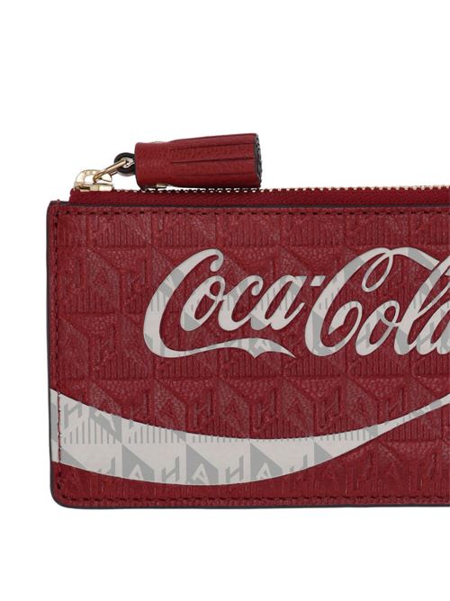 brick red/white calf leather embossed monogram pattern embossed logo Anya Hindmarch | 188210VAMPIRE